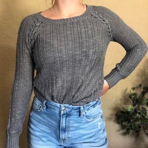 Sweater with Laced Up Sleeve Details
